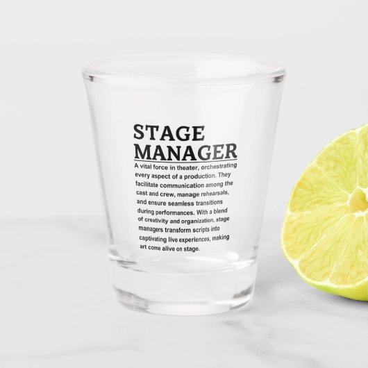 Stage-beheer Shot Glas (Voorkant)