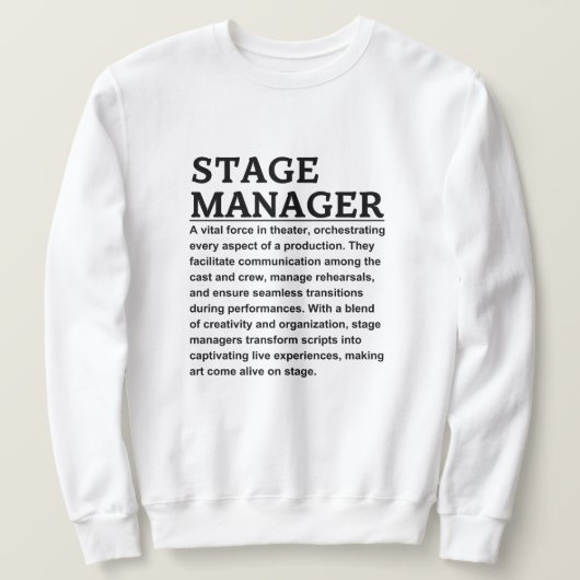 Stage-beheer Trui (Design voorkant)