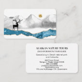 *~* Stage Buck Antler Deer Mountain Stream Sun Visitekaartje (Voorkant / Achterkant)