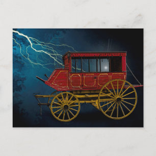 STAGE COACH BIJ LIGHTNING STORM BRIEFKAART