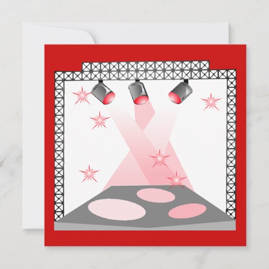 STAGE LIGHTINVITATION KARAOKE TALENT SHOW PARTIJ KAART (Voorkant)