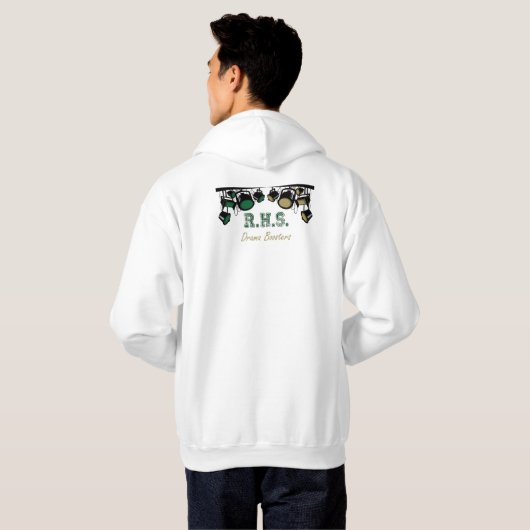 Stage lights design - white hoodie (Achterkant volledig)