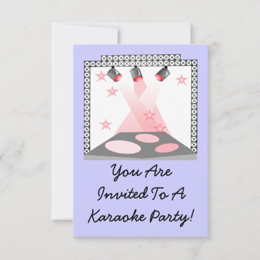 Stage Lights Uitnodiging Karaoke Broadway Theater (Voorkant)