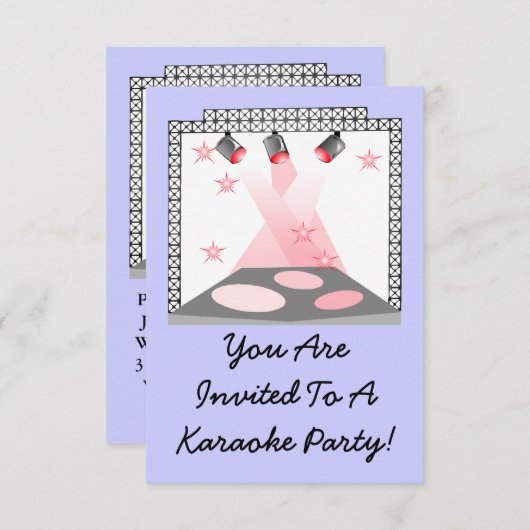 Stage Lights Uitnodiging Karaoke Broadway Theater (Voorkant / Achterkant)