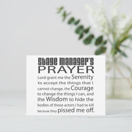 Stage Manager Briefkaart (Staand voorkant)