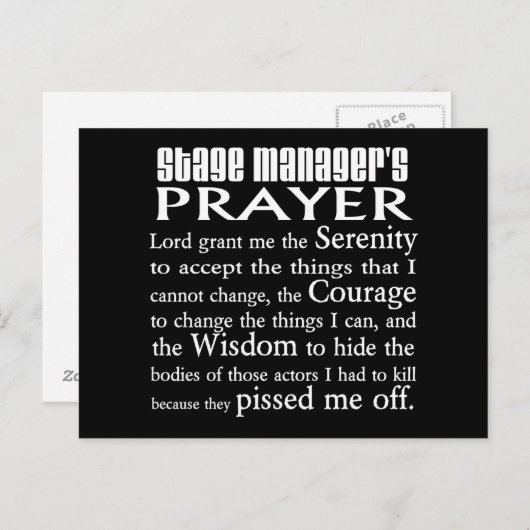 Stage Manager Briefkaart (Voorkant / Achterkant)