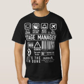 Stage Manager Definitie taakbeschrijvingssymbolen T-shirt (Voorkant)