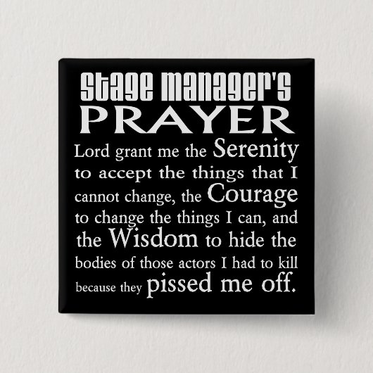 Stage Manager Vierkante Button 5,1 Cm (Voorkant)