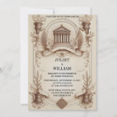 Stage Papyrus Retro Vellum Overlay Bruiloft Kaart (Voorkant)