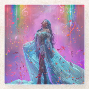 Stage Queen digitale kunst Glazen Onderzetter