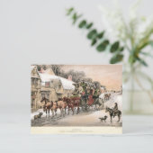 Stagecoach bij Sunrise buiten de Inn Briefkaart (Staand voorkant)
