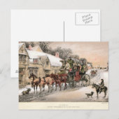 Stagecoach bij Sunrise buiten de Inn Briefkaart (Voorkant / Achterkant)