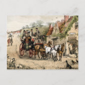 Stagecoach buiten coachingzaal briefkaart (Voorkant)