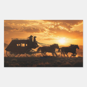 Stagecoach Country Western Shotgun Rechthoekige Sticker