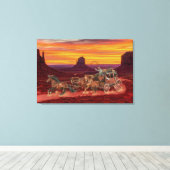 STAGECOACH COWBOYS CANVAS AFDRUK (Insitu (Houten vloer))