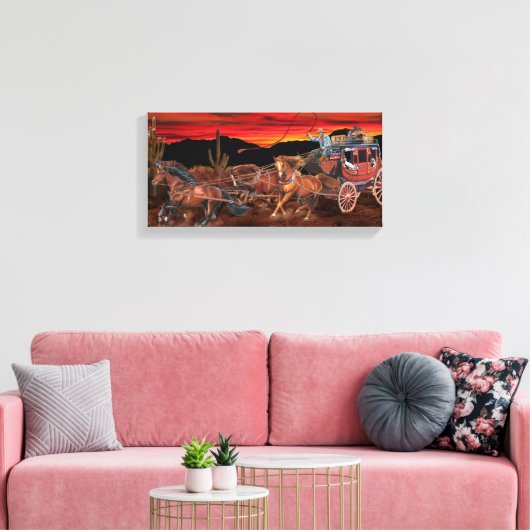 STAGECOACH COWBOYS CANVAS AFDRUK (Insitu (Woonkamer))