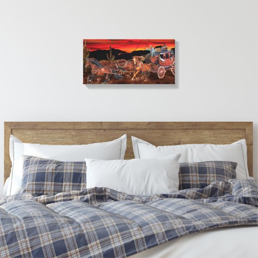STAGECOACH COWBOYS CANVAS AFDRUK (Insitu (Slaapkamer))