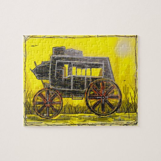 Stagecoach in de woestijn legpuzzel (Horizontaal)