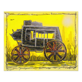 Stagecoach in the Desert Foto Afdruk