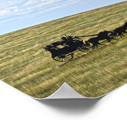 Stagecoach Silhouette Sculpture, South Dakota Poster (Hoek)