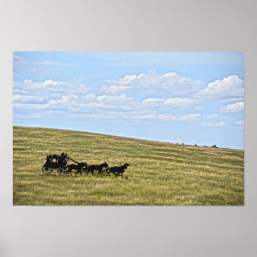 Stagecoach Silhouette Sculpture, South Dakota Poster (Voorkant)