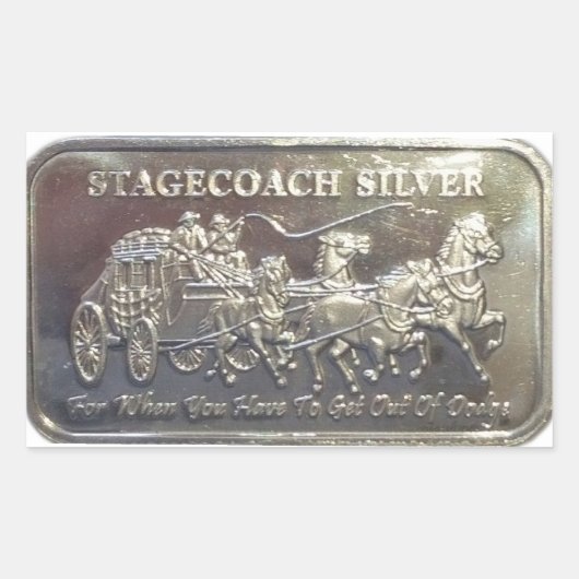 Stagecoach Silver Rechthoekige Sticker (Voorkant)