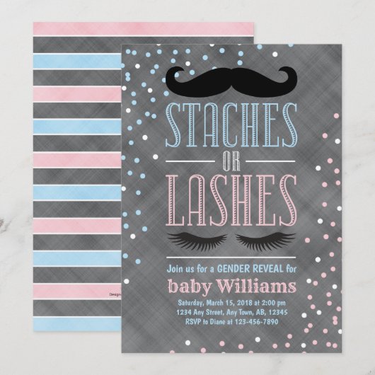 Stages of Lashes maken uitnodigingsideeën bekend Kaart (Voorkant / Achterkant)