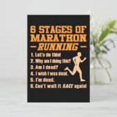 Stages Of Marathon Running Sarcastic Runner Graphi Bedankkaart (Staand voorkant)