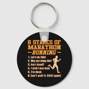 Stages Of Marathon Running Sarcastic Runner Graphi Sleutelhanger