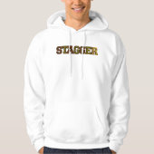 Stagger Mannen White Hoodie (Voorkant)