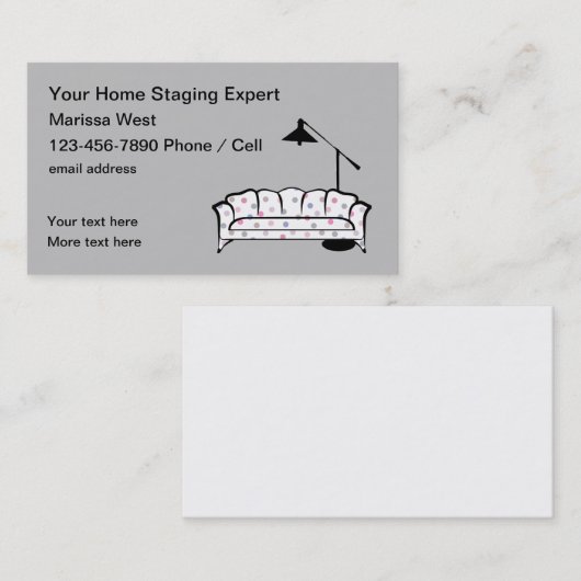 Staging en Accessoires thuis Visitekaartje (Voorkant / Achterkant)