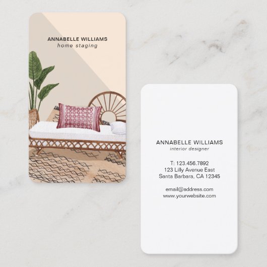 Staging Vintage voor thuisgebruik Visitekaartje (Voorkant / Achterkant)