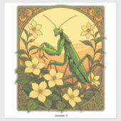 Stagmomantis en gele jasmijnbloemen sticker (Vel)