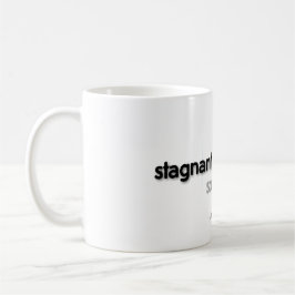 stagnante routines - zwart en grijs op wit koffiemok