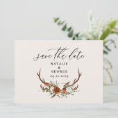 Stagrustige botanische bruiloft terracotta elegant save the date (Staand voorkant)
