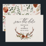 Stagrustige botanische bruiloft terracotta elegant save the date<br><div class="desc">Rustige florale en staartwieken we doen trouwdag met de date card Met mooie roest,  terracotta,  wazige roze en sage groene pampas gras eucalyptus waterverf details. Dit moderne huwelijksontwerp stelt de stijl vast voor je grote dag.</div>