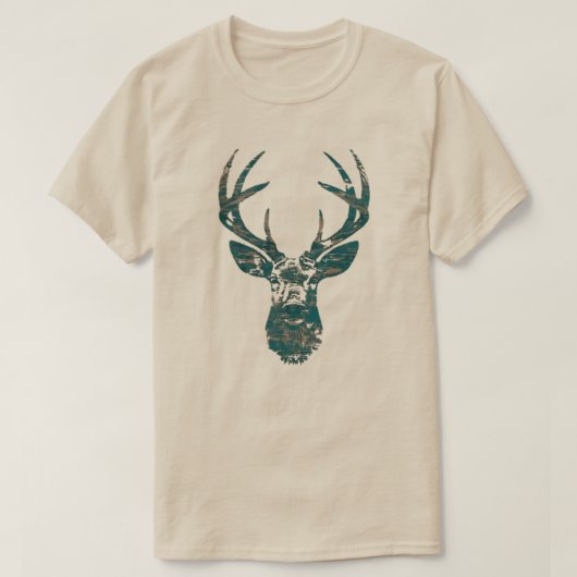 Stag's hoofd met gewei t-shirt (Design voorkant)