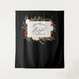 Stagzwarte terracotta florale reustige vrijgezelle wandkleed