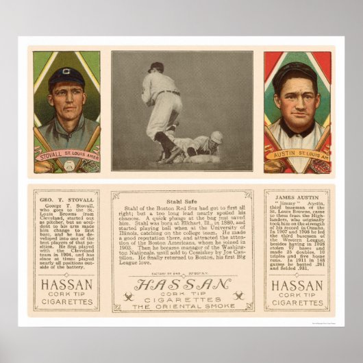 Stahl Red Sox Browns Baseball 1912 Poster (Voorkant)