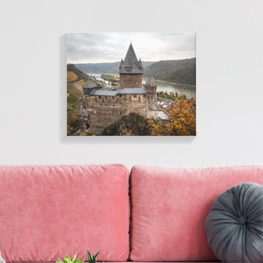 Stahleck Castle Bacharach Duitsland Canvas Afdruk (Insitu (Woonkamer))