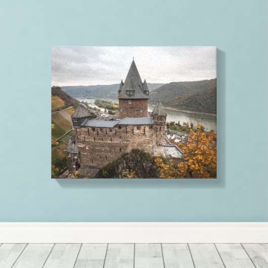 Stahleck Castle Bacharach Duitsland Canvas Afdruk (Insitu (Houten vloer))