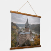 Stahleck Castle Bacharach Duitsland Hangend Wandkleed (Gebogen)
