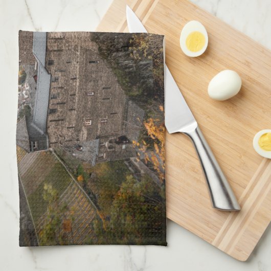 Stahleck Castle Bacharach Duitsland Theedoek (Quarter Fold)