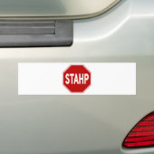 STAHP! Bordjee Bumpersticker (Op auto)