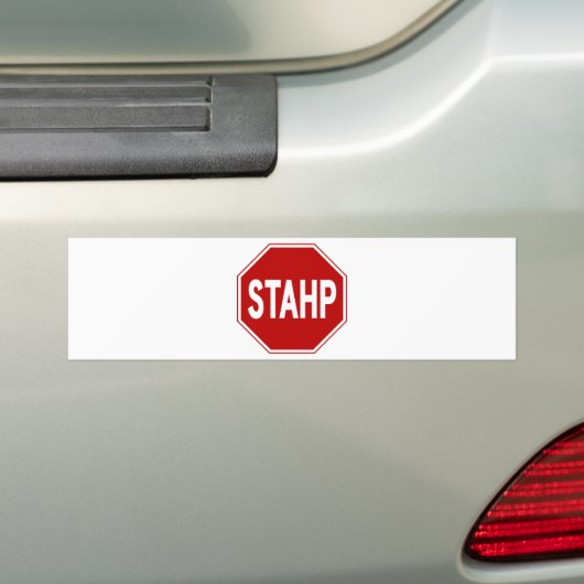 STAHP! Bordjee Bumpersticker (Op auto)