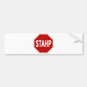 STAHP! Bordjee Bumpersticker (Voorkant)