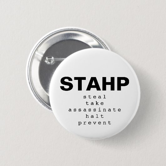 STAHP-knop Ronde Button 5,7 Cm (Voorkant /achterkant)