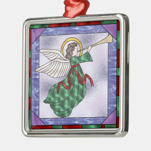 Stain Glass Angel-design kerstboomversiering Metalen Ornament (Links)