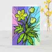 Stain Glass Daisy Card Kaart (Gele Bloem)