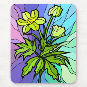 Stain Glass Daisy Mousepad Muismat